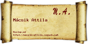 Mácsik Attila névjegykártya