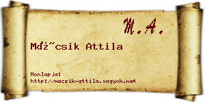 Mácsik Attila névjegykártya